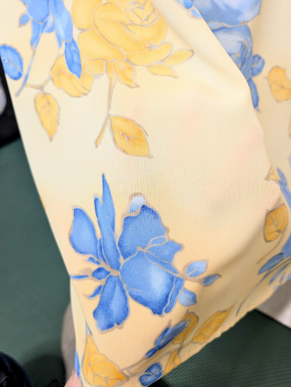 Y2K Yellow & Blue Floral Spaghetti Strap Empire Waist Semi Sheer Maxi Dress - Picture 12 of 13